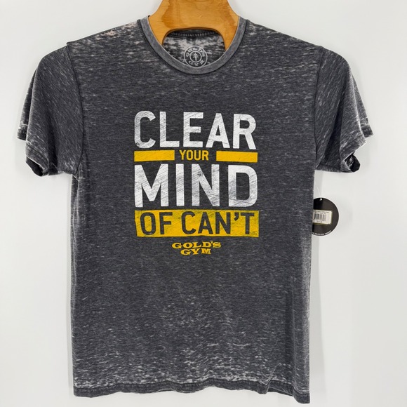 Gold's Gym Other - Golds Gym Mens Clear Your Mind Of Cant Graphic T-Shirt Gray Burnout XL New